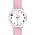 Unisex Pink Leather Band Watch